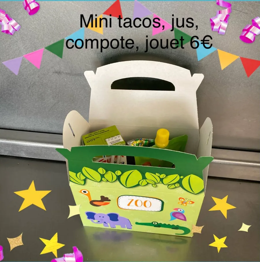 Box Enfant Zoo Chez J&J — mini tacos jus compote jouet
